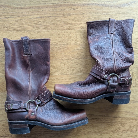 FRYE harness leather mid boots 8.5 - Picture 6 of 16